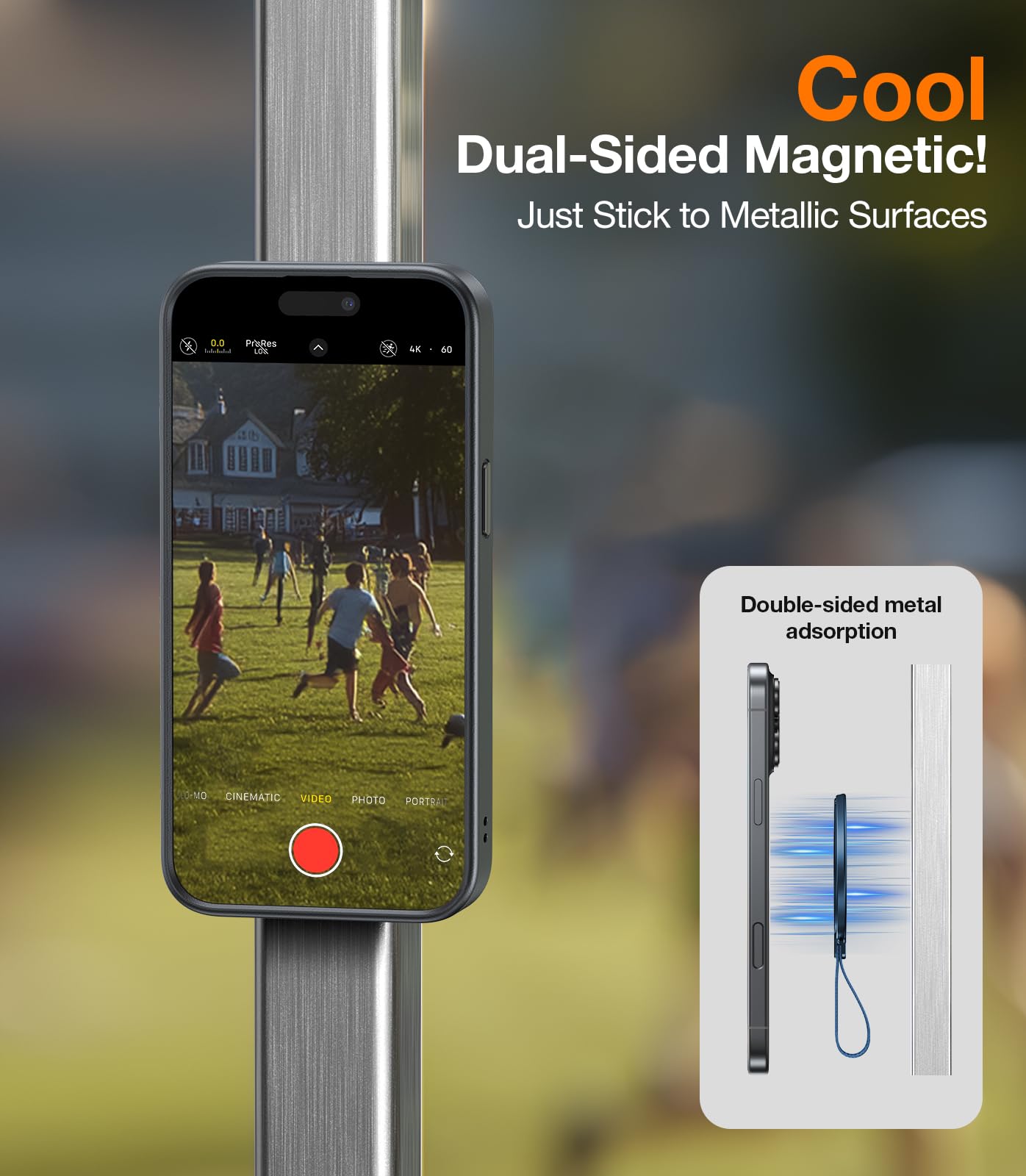 TORRAS 2025 Upgrade (Gen 6.0) Magnetic Phone Grip Holder Kickstand with Braided Strap, Fit for MagSafe Ring Removable, for iPhone 17 16,15, 14, 13 12 Samsung Galaxy, Google, Ostand Ring, Navy Blue - Image 5