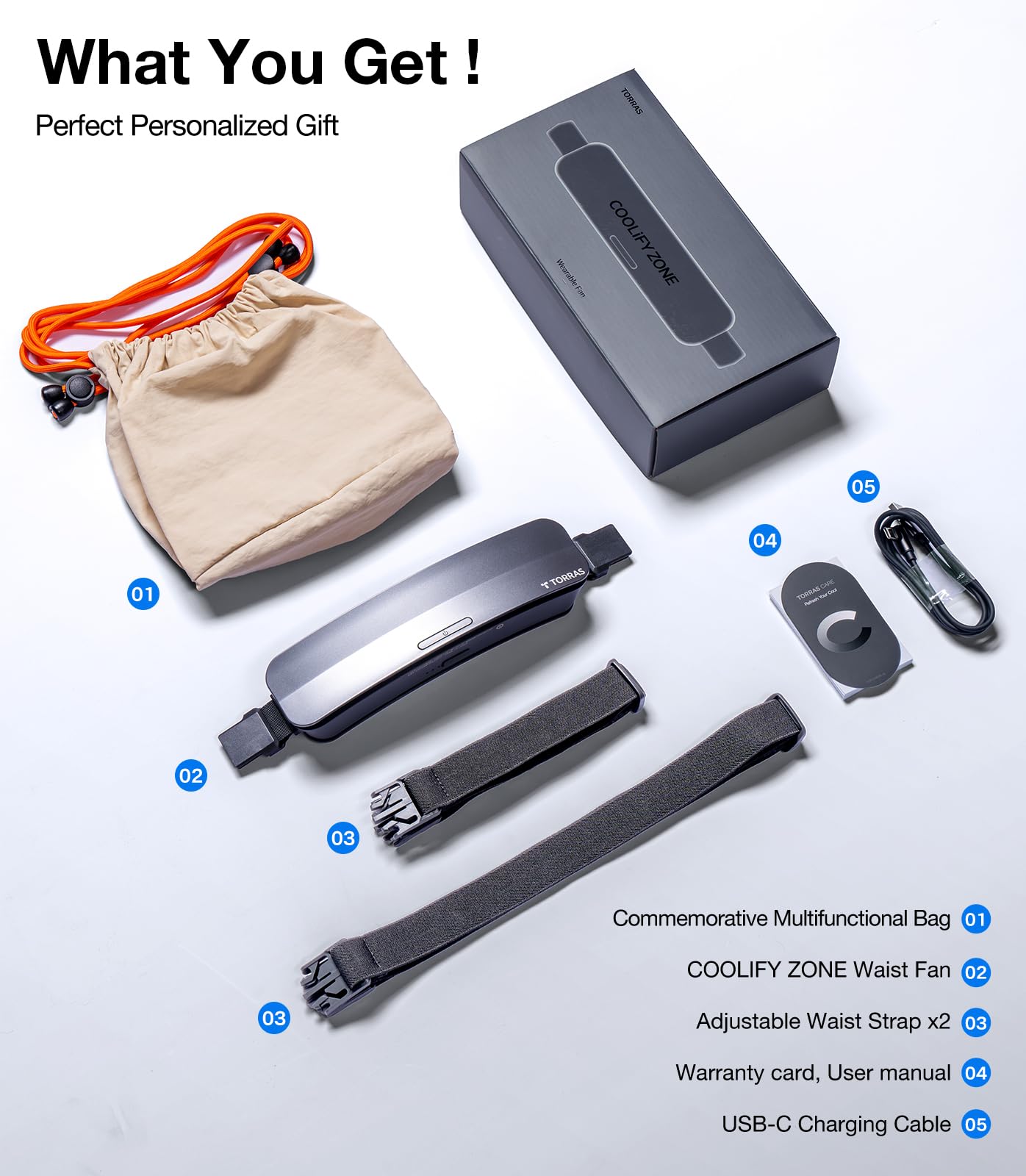 TORRAS 2026 Top Portable Waist Fan COOLiFY Zone 3, Ultra-Light Personal Wearable Belt Fan, 26ft/s Strongest Wind for Full Body Cooling【No.1 Cooling Area & Cool Tech】 Rechargeable for Outdoor/Jobsite - Image 9