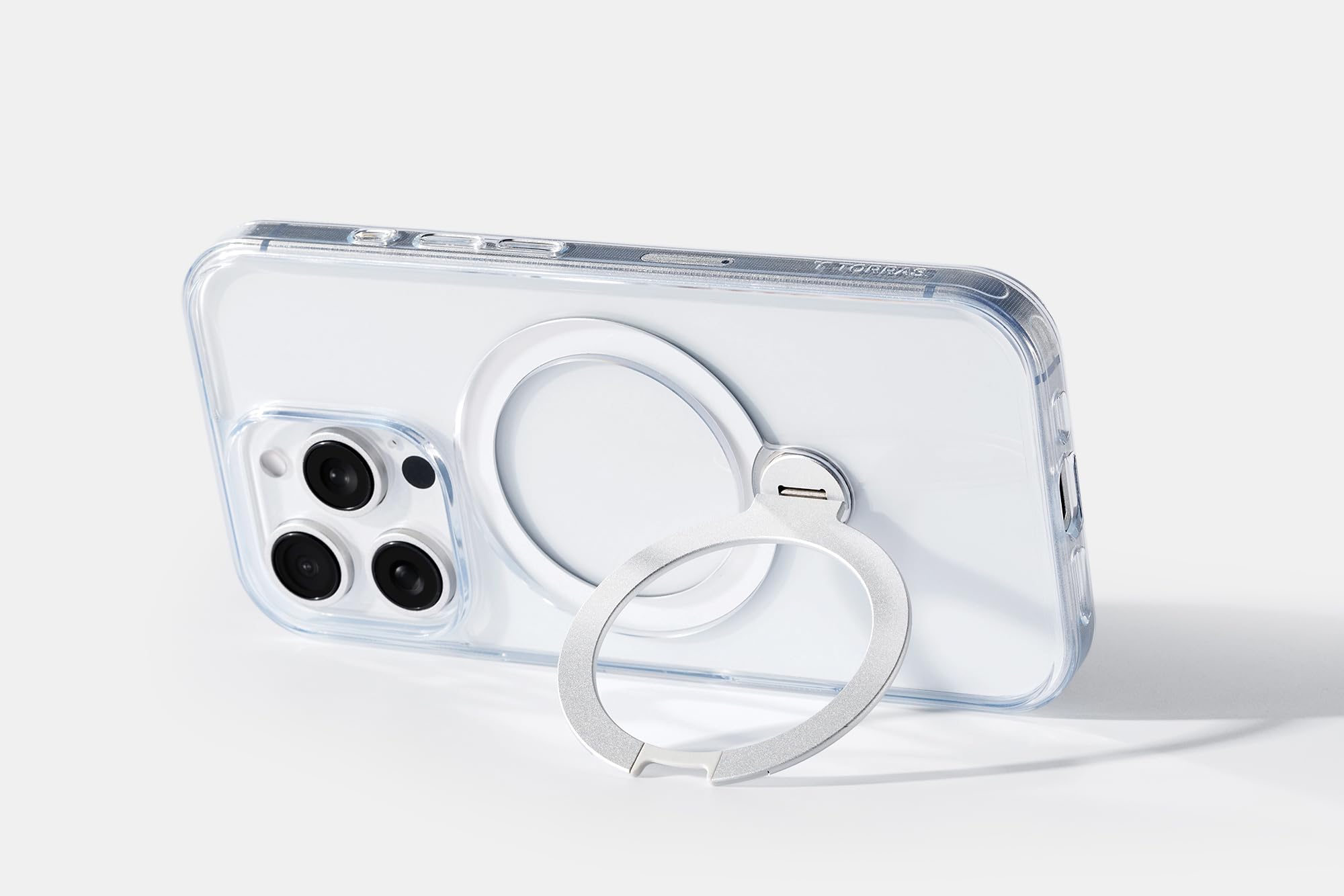 TORRAS 360 Spin Magnetic Stand for iPhone 16 Pro Case, 6.3", Compatible with MagSafe, Mil-Grade Protective Hard PC Soft Edge Case for iPhone 16 Pro, Built-in Kickstand & Ring Holder, Clear 2024 - Image 9