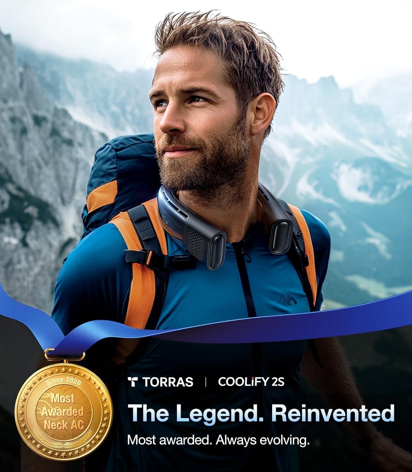 TORRAS COOLiFY 2S Lite Neck Air Conditioner, Long Battery Life Cooling Neck Fan, Lightweight & Comfortable, Hands-Free Wearable AC for Commute, Work, Travel. Black - Image 9