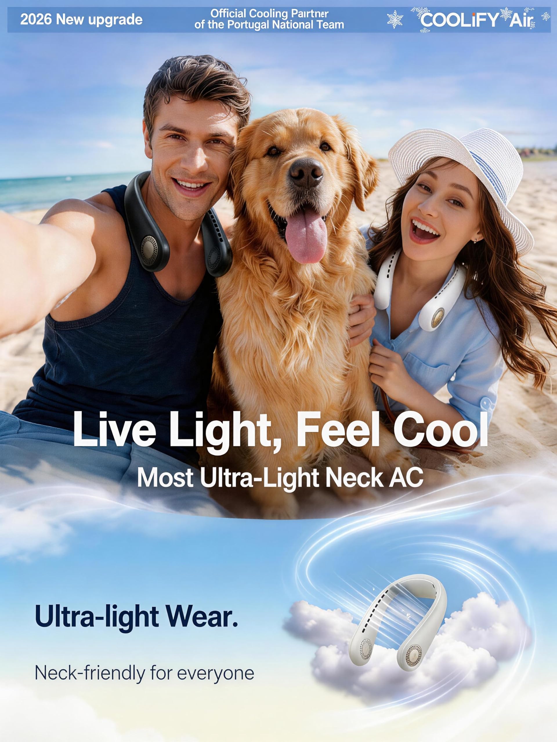 TORRAS COOLiFY Air 2026 Upgraded Neck Fan Air Conditioner, Dual-Airflow Pro Cooling, Ultra Light Portable Fan Rechargeable, Personal Cooling Fan Travel Essentials, Gift for Mom Wife Mother, Black - Image 8