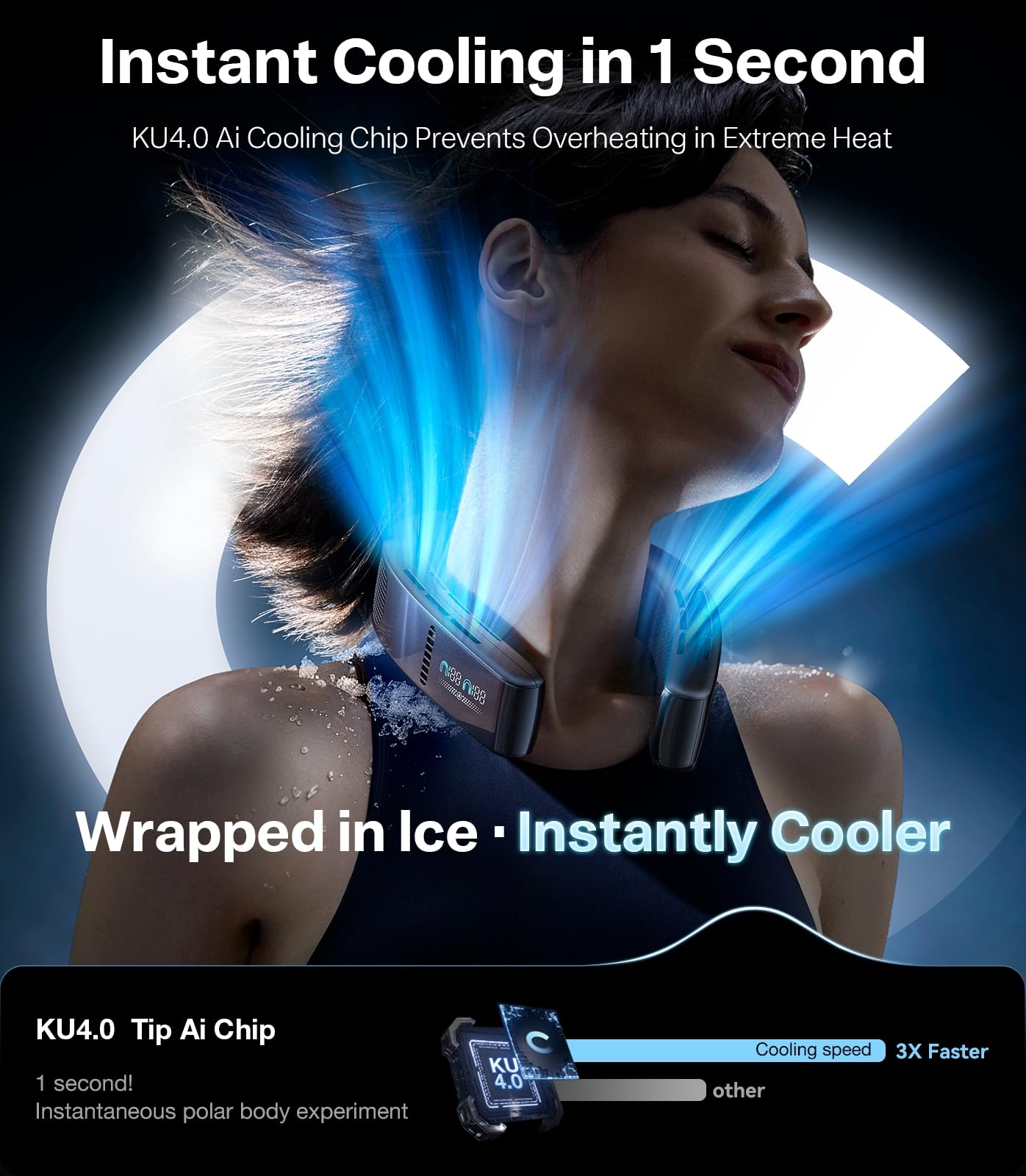 TORRAS COOLiFY Cyber AI Neck Air Conditioner, Ultimate Immersive Cooling Portable Neck Fan【No.1 Coolest & Max Cooling Area】 Neck Fans that Blow Cold Air 6000 mah Rechargeable for Gift - Image 4