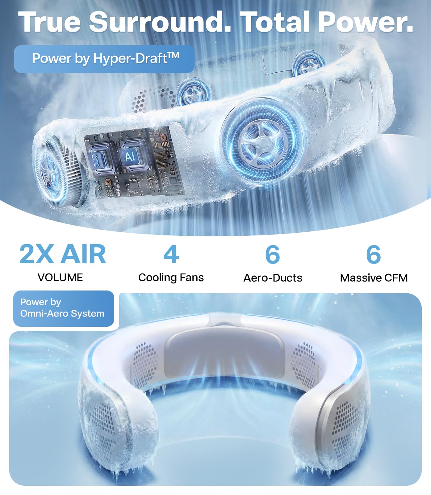 TORRAS COOLiFY Lite Neck Fan, Industry’s Strongest Power, Portable Neck Fan with 14H Battery, 360° Cooling Neck Fan, Lightweight & Foldable Neck Fans for Outdoor, Travel, Women, Black - Image 4