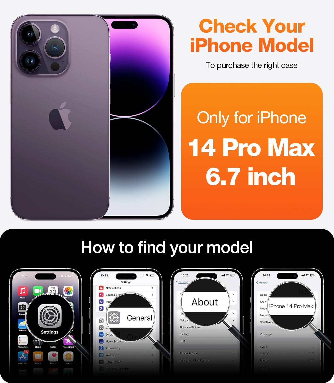 TORRAS Diamond Clear for iPhone 14 Pro Max Case, Anti-Yellowing, 12FTMil-Grade Drop Protection, Shockproof Slim Protective Hard Back Soft Bumper with Airbag for iPhone 14 ProMax Case, Crystal Clear - Image 8