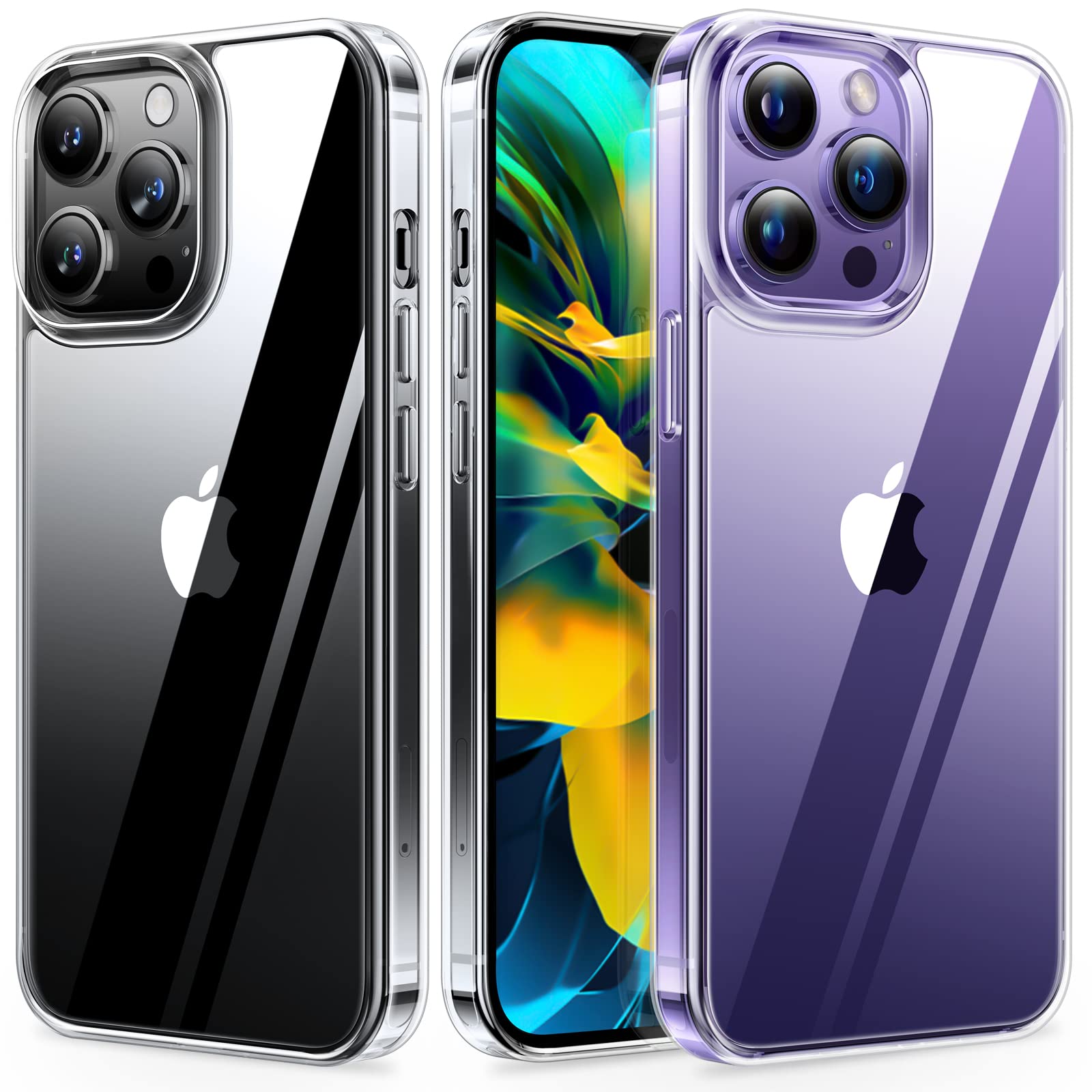 TORRAS Diamond Clear for iPhone 14 Pro Max Case, Anti-Yellowing, 12FTMil-Grade Drop Protection, Shockproof Slim Protective Hard Back Soft Bumper with Airbag for iPhone 14 ProMax Case, Crystal Clear - Image 9