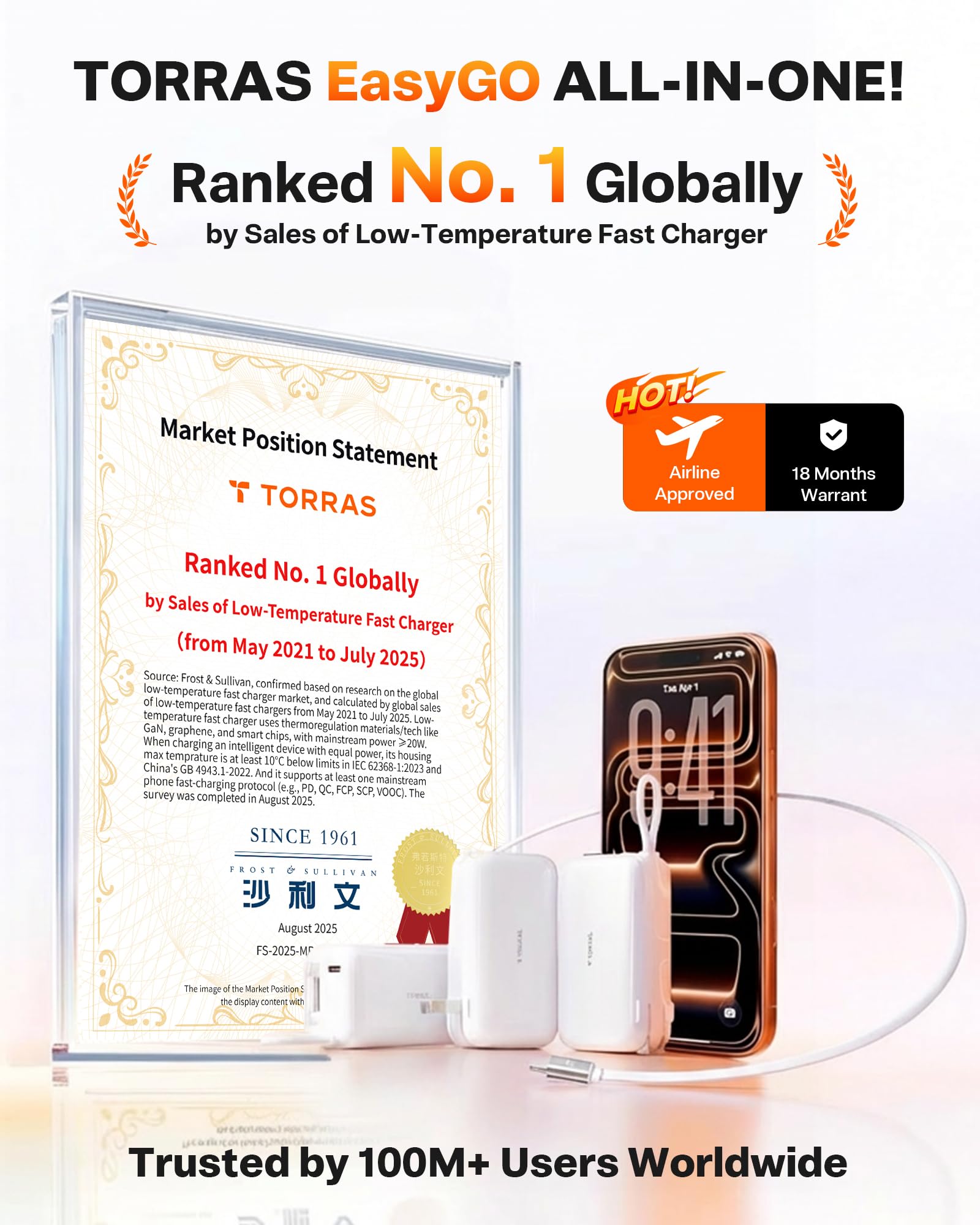 TORRAS EasyGO 3-in-1 Portable Charger with Retractable USB-C Cable & Wall Plug, 10000mAh Power Bank, 35W Fast Charging Travel Essentials for iPhone 17/16 Pro Max, Samsung, iPad, MacBook Air - Image 3