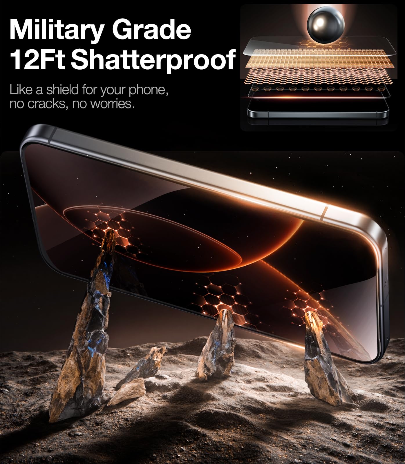 TORRAS for Google Pixel 10 Pro/Pixel 10 / Pixel 9 Pro / 9 Screen Protector [Military-Grade] [9H+ Tempered Glass] Screen Protector Pixel 10 Pro/Pixel 10 / Pixel 9 Pro/ 9 6.3" 2-Pack - Image 3