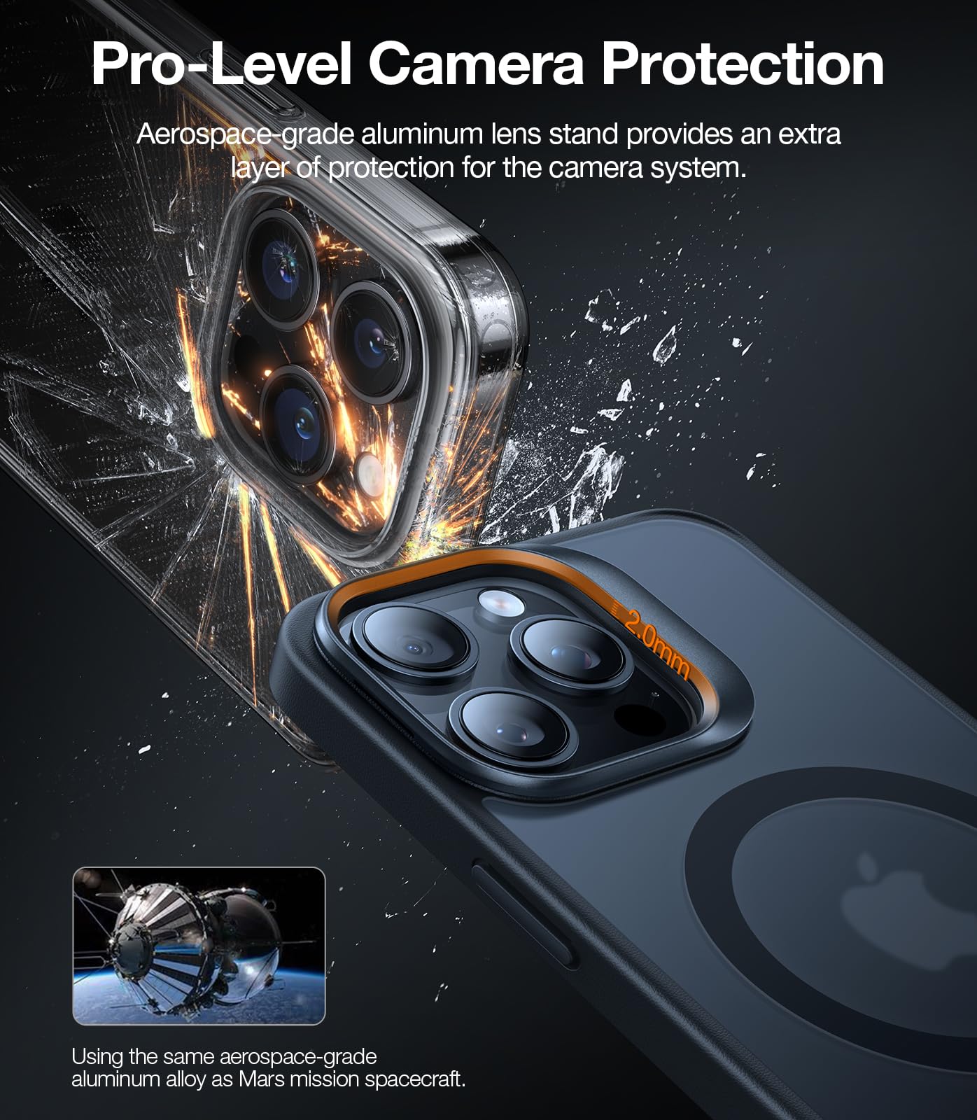 TORRAS for iPhone 15 Pro Max Case, Compatible with MagSafe, Military-Grade Shockproof, Build in Invisible Stand, Magnetic Translucent Slim Hard Back Soft Edge Anti-Scratch, Frost Black - Image 6