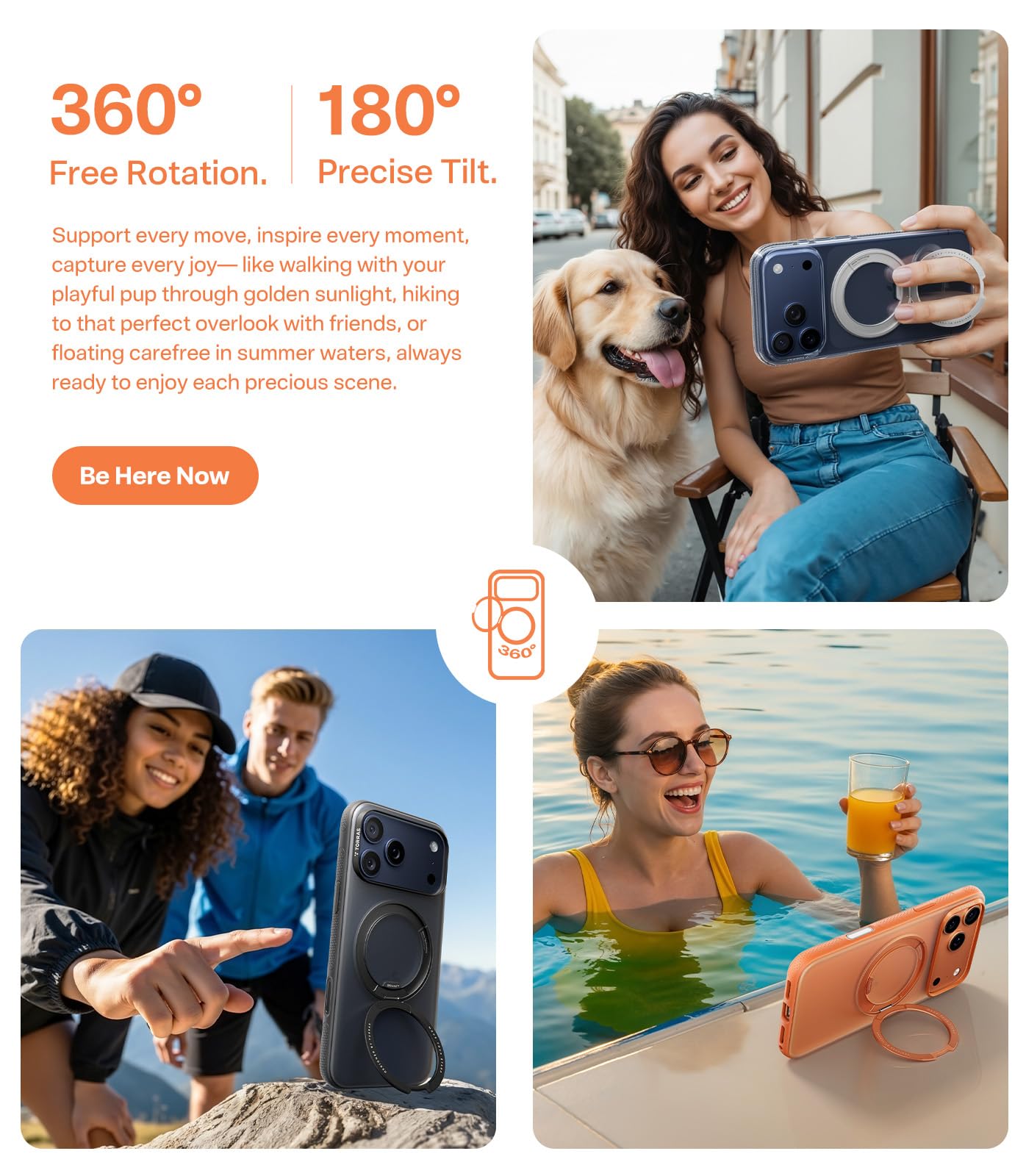 TORRAS for iPhone 17 Pro Max Case, 360 Magnetic Stand, [Fit for MagSafe] [4X Military-Grade Protection] Slim Case for iPhone 17 Pro Max phone case,6.9", Translucent Deep Blue, Ostand O3 Fitness Series - Image 6