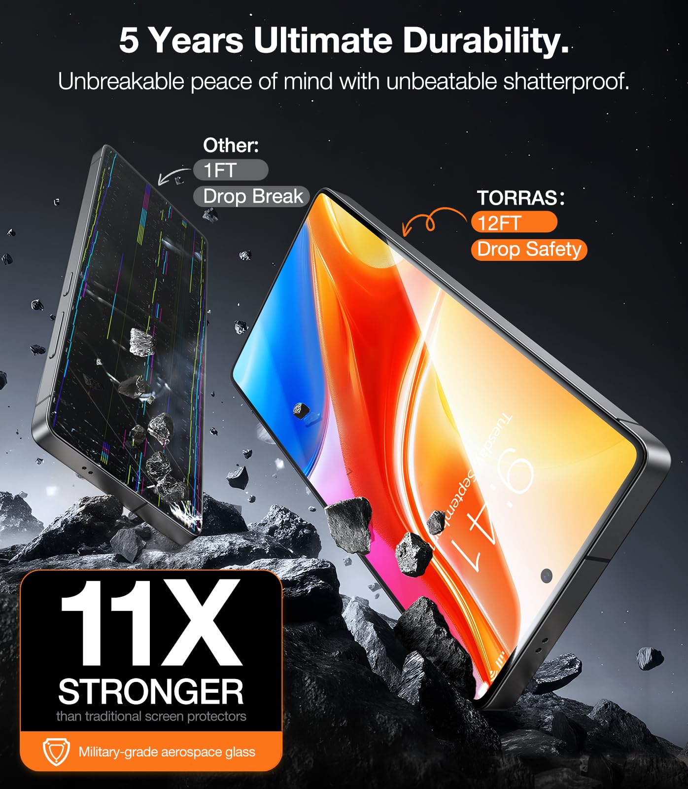 TORRAS for Samsung Galaxy S25 Ultra Privacy Screen Protector [Military-Grade 9H+ Aerospace Tempered Glass] [One-Pull Installation] Anti Spy Screen Protector Samsung Galaxy S25 Ultra 6.9″ (2 Pack) - Image 4