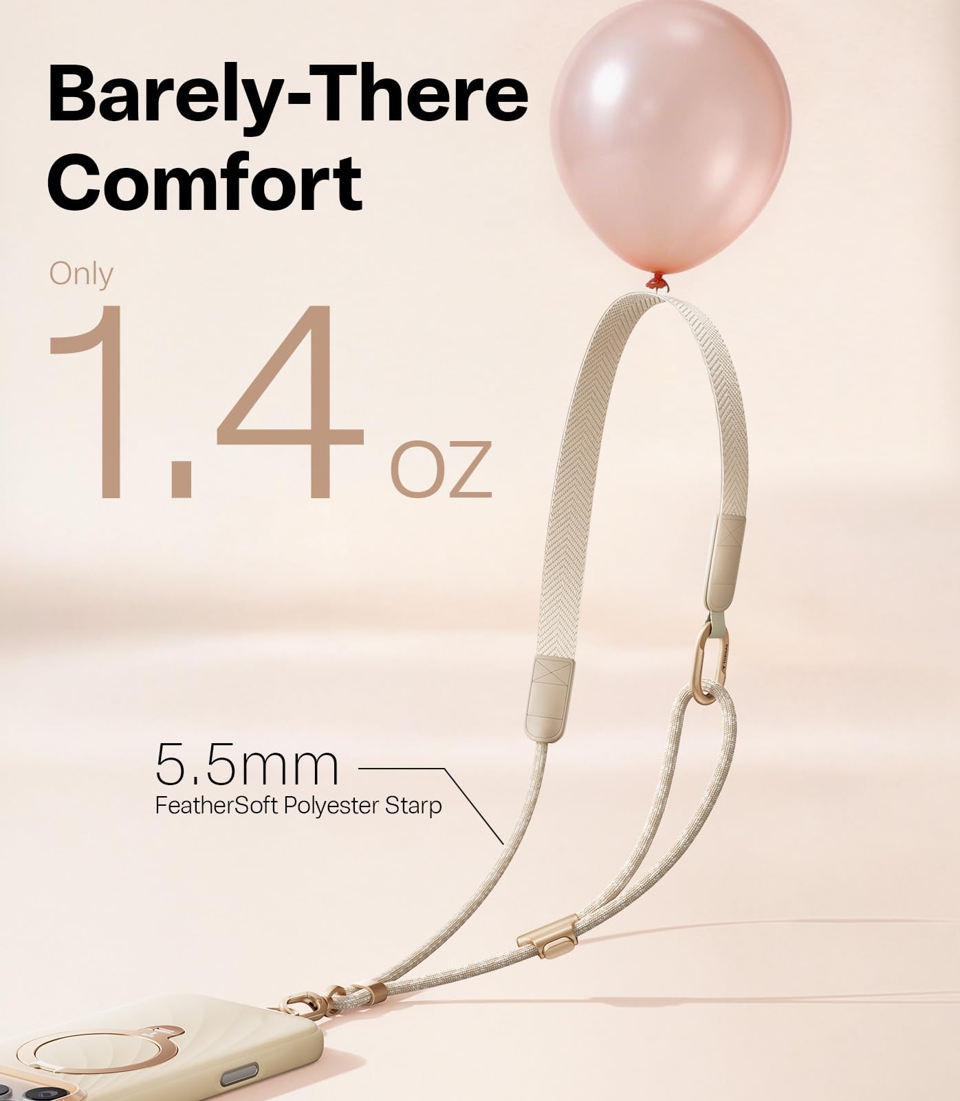 TORRAS Freedom Phone Lanyard Crossbody, Adjustable Lightweight Phone Strap with 2 Phone Tabs - Image 4