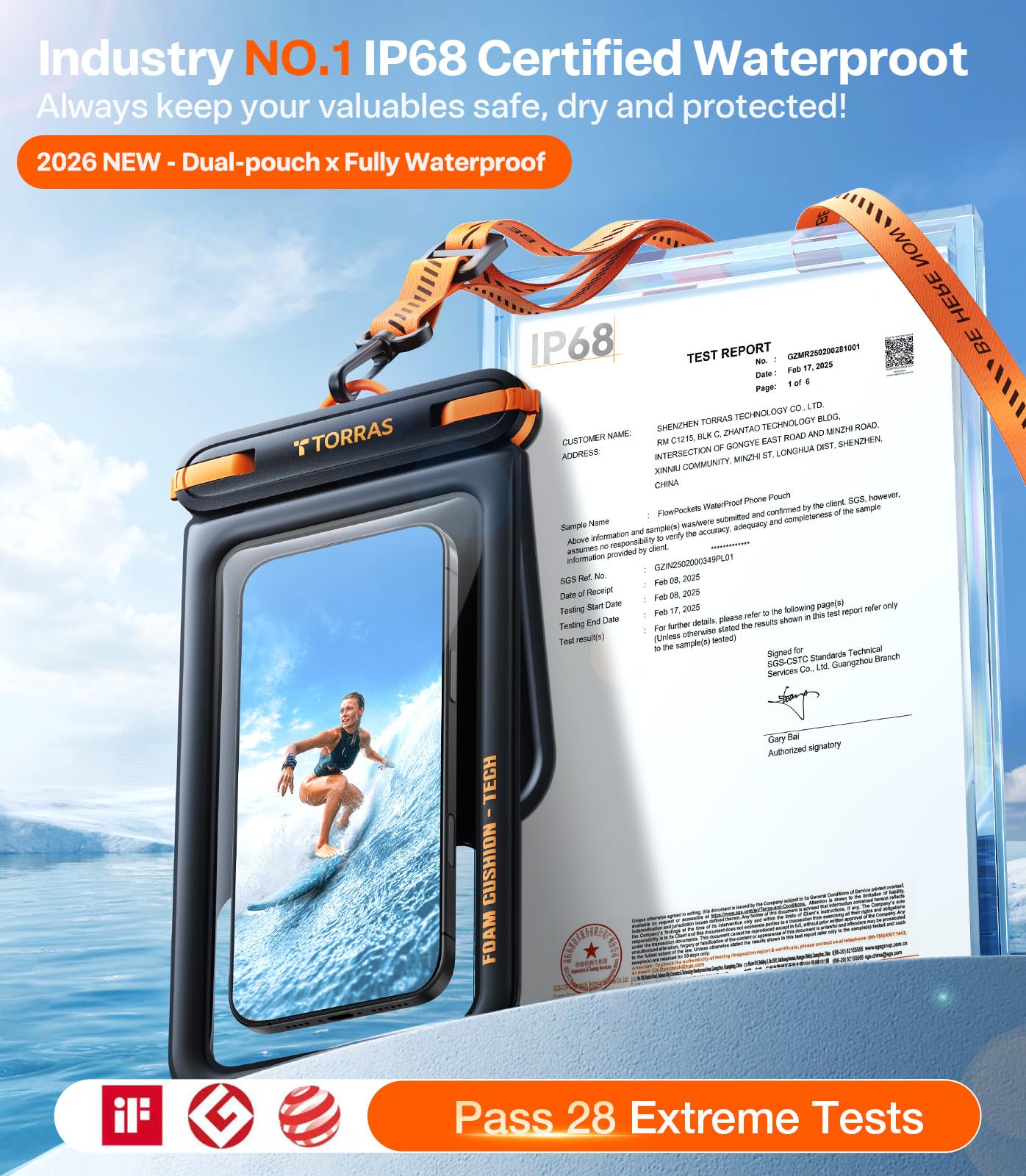 TORRAS IP68 Waterproof Phone Pouch Double Space, Floating Waterproof Phone Case with Lanyard for iPhone 17 Pro Max 16 15 14 S26 S25, Phone Dry Bag Vacation Cruise Ship Travel Essentials 7.0'', Black - Image 3