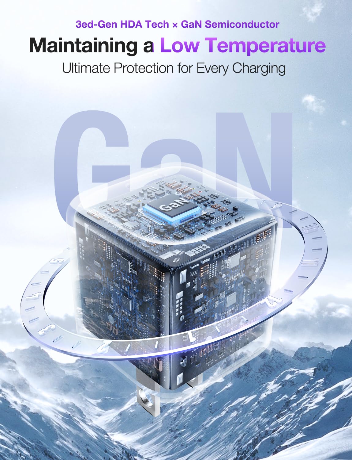 TORRAS Low Temp 30W USB C Charger Block for iPhone 16 Pro Max/15/14/13【Heat-Free Ensure Security】【2024 GaN PD3.0 Compact】 Type C Charger Fast Charging for iPhone 16/15/Samsung/AirPods 4/iPad..Purple - Image 3