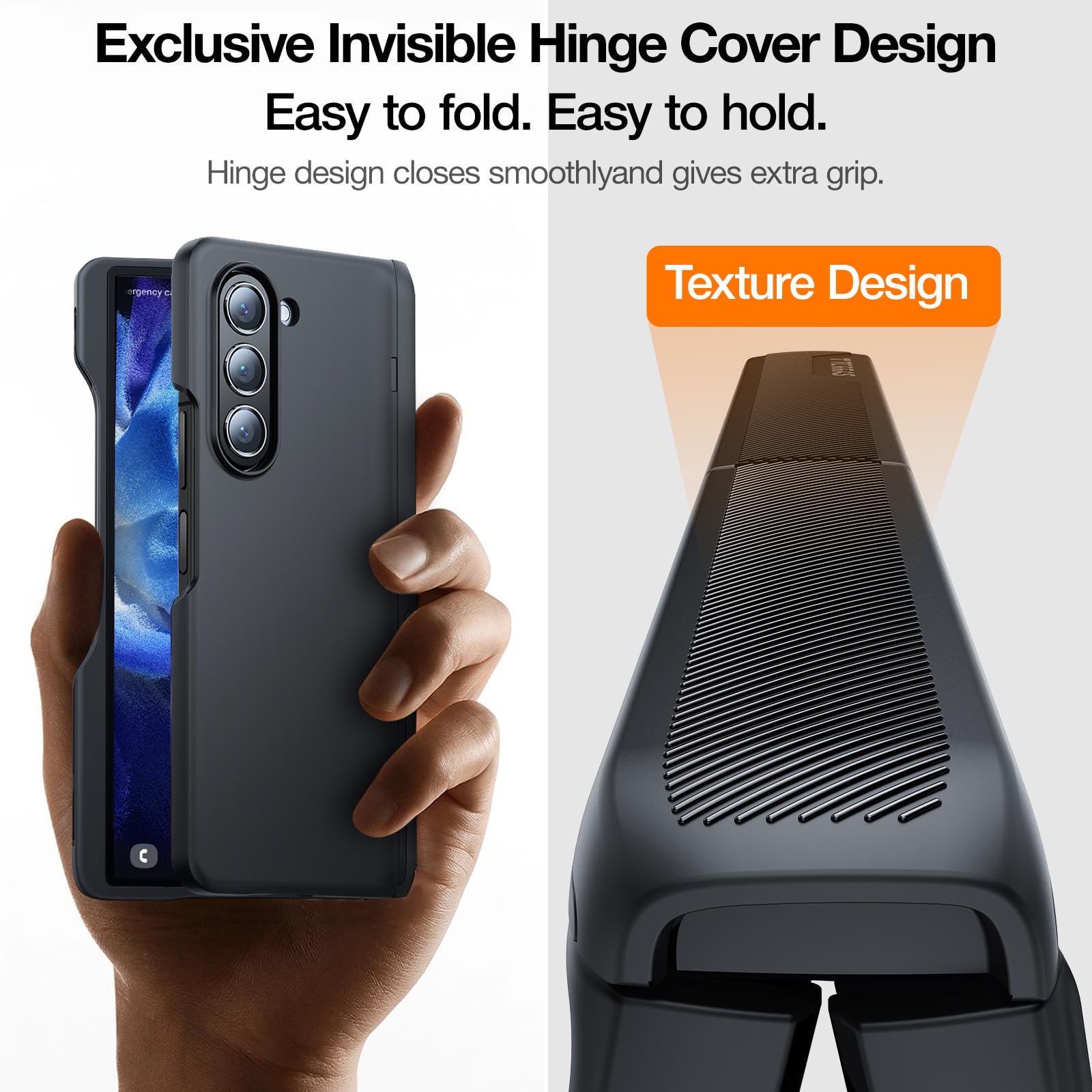 TORRAS Magnetic Armor Stand for Samsung Galaxy Z Fold 6 Case with S Pen Holder, MIL-Grade Hinge Protection, Compatible with MagSafe, Invisible Kickstand, Slim for Galaxy Z Fold 6 Case, Black - Image 7