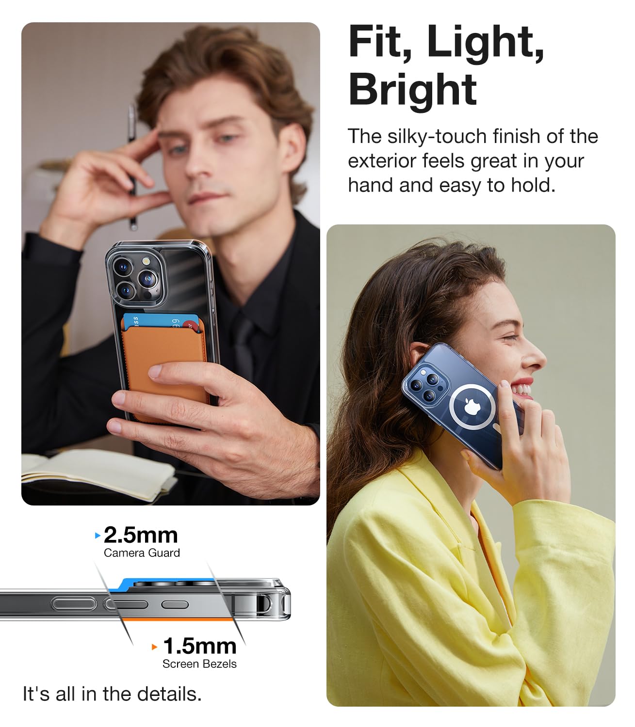 TORRAS Magnetic for iPhone 15 Pro Max Case, [Compatible with MagSafe] [Non-Yellowing] 12FT Military Grade Drop Tested Slim Protective Anti-Scratch Cover, Guardian Series, Crystal Clear 6.7" - Image 5