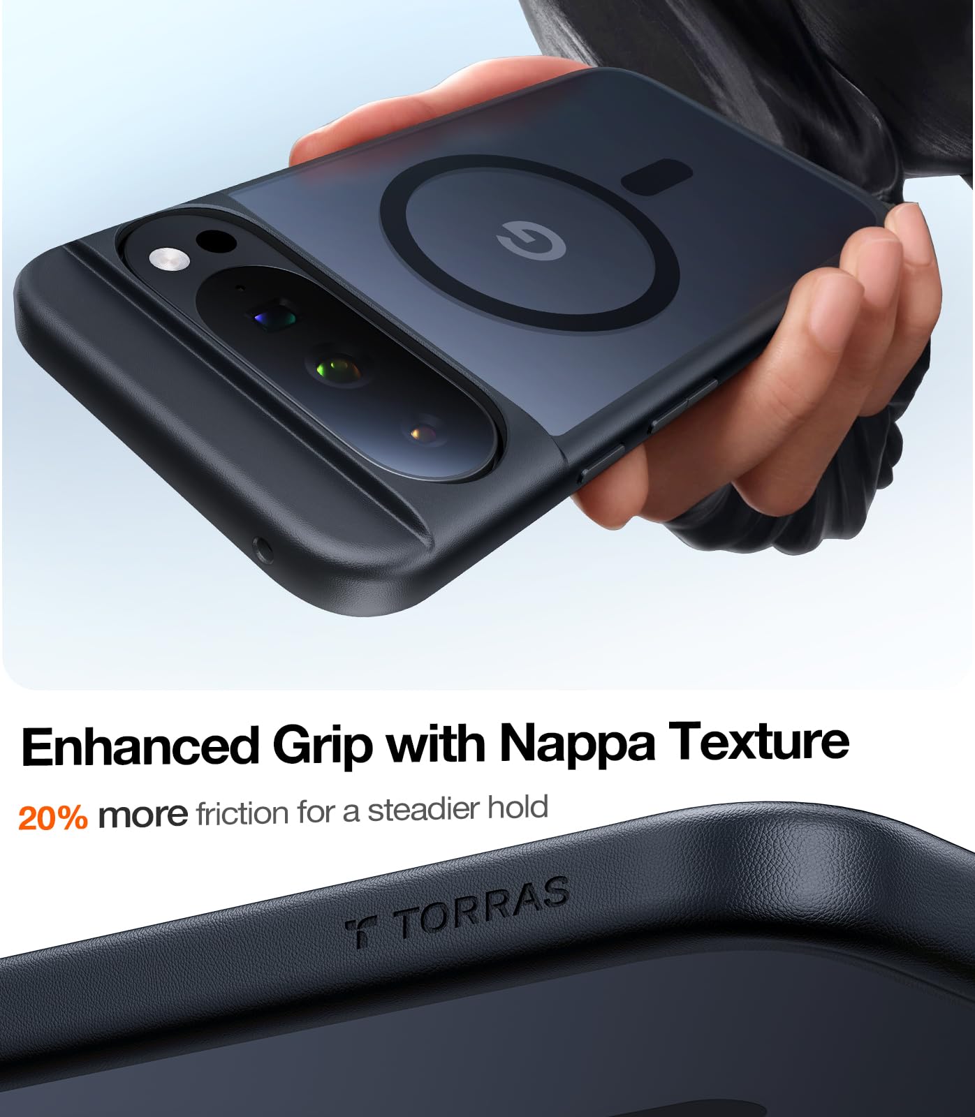 TORRAS Magnetic Shockproof for Google Pixel 10 Pro XL Case, Strong Magnet fit for MagSafe, 12FT Mil-Grade Protection, Slim Translucent Matte Case for Pixel 10 Pro XL with Multi-Color Buttons, Black - Image 8