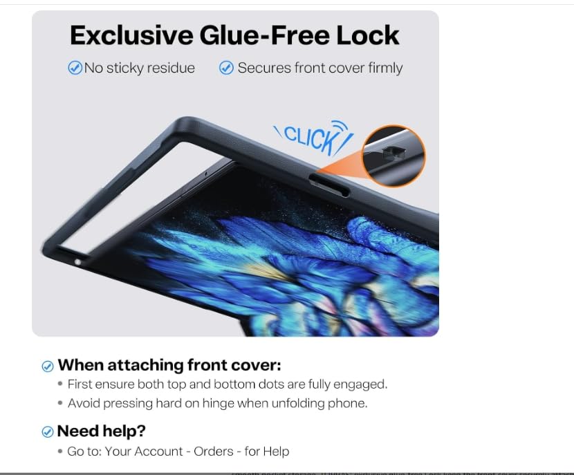 TORRAS Magnetic Shockproof for Samsung Galaxy Z Fold 7 Case with S Pen Holder & Screen Protector, Fit for MagSafe, Mil-Grade Hinge Protection, Translucent Slim Case for Samsung Z Fold 7, Black - Image 6