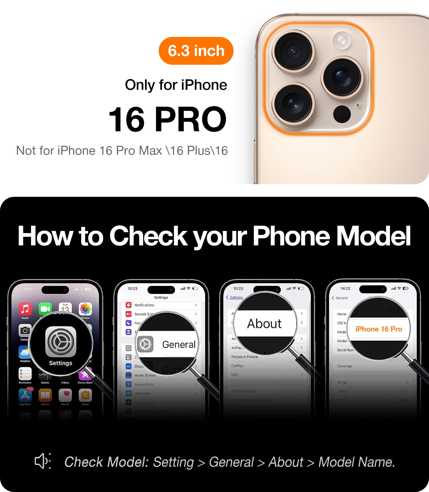 TORRAS Magnetic Slim Fit for iPhone 16 Pro Case, 6.3 inch, Ultra-Thin Case Compatible with MagSafe, Lightweight Matte Anti-Scratch Hard PC Cover Phone Case for iPhone 16 Pro OriginFit, Black - Image 4