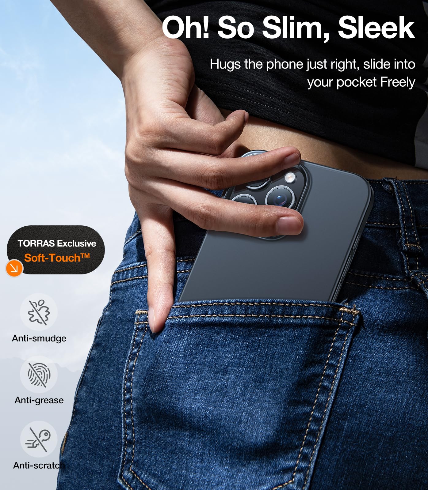 TORRAS Magnetic Slim Fit for iPhone 16 Pro Case, 6.3 inch, Ultra-Thin Case Compatible with MagSafe, Lightweight Matte Anti-Scratch Hard PC Cover Phone Case for iPhone 16 Pro OriginFit, Black - Image 6