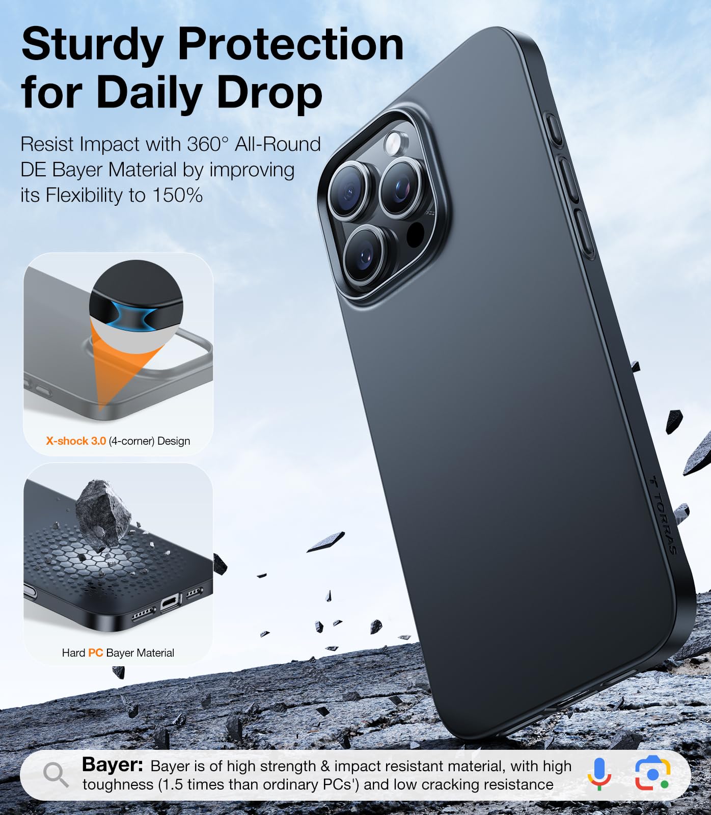 TORRAS Magnetic Slim Fit for iPhone 16 Pro Case, 6.3 inch, Ultra-Thin Case Compatible with MagSafe, Lightweight Matte Anti-Scratch Hard PC Cover Phone Case for iPhone 16 Pro OriginFit, Black - Image 7