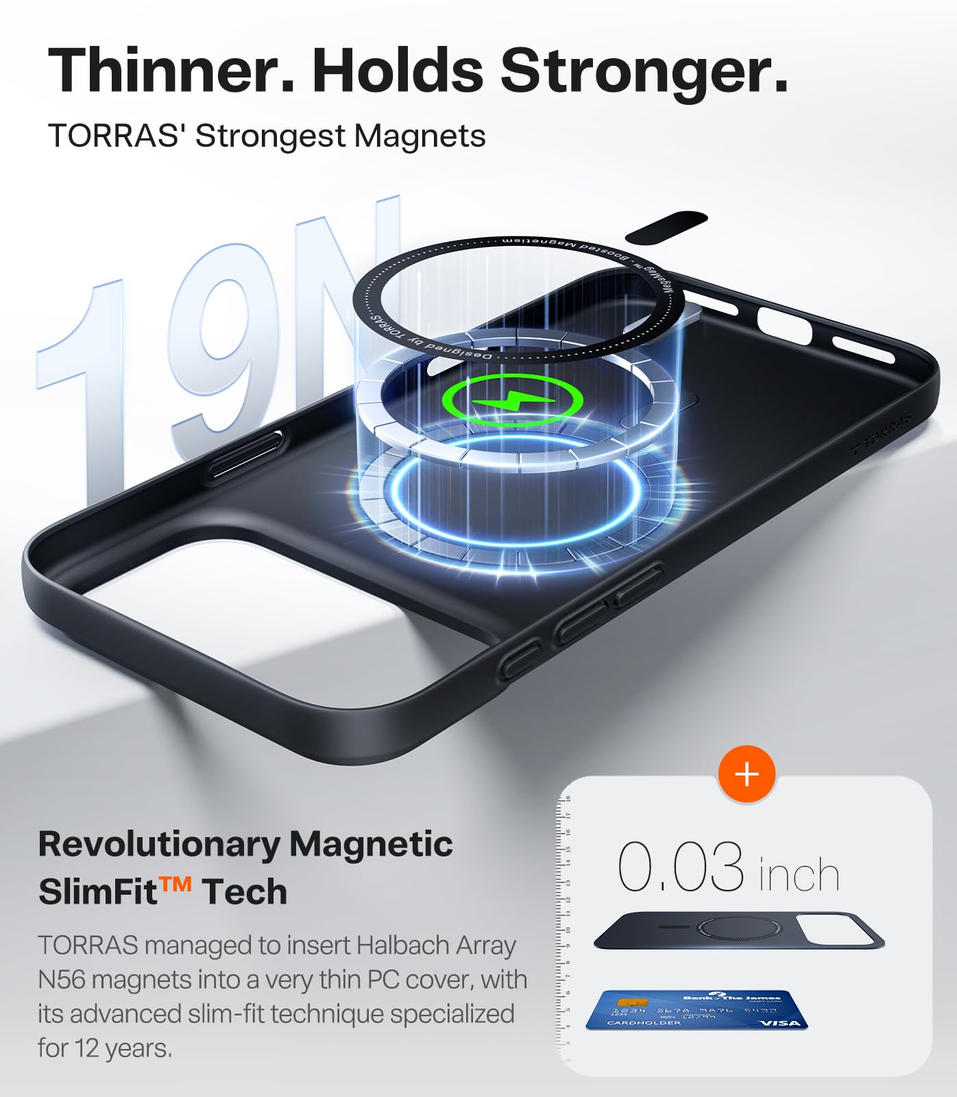 TORRAS Magnetic Slim-Fit for iPhone 17 PRO MAX Case, Ultra-Thin 17 ProMax Phone Case Compatible with MagSafe, Light Anti-Scratch Matte Hard PC Bayer 6.9 inch OriginFit, Matte Black - Image 4