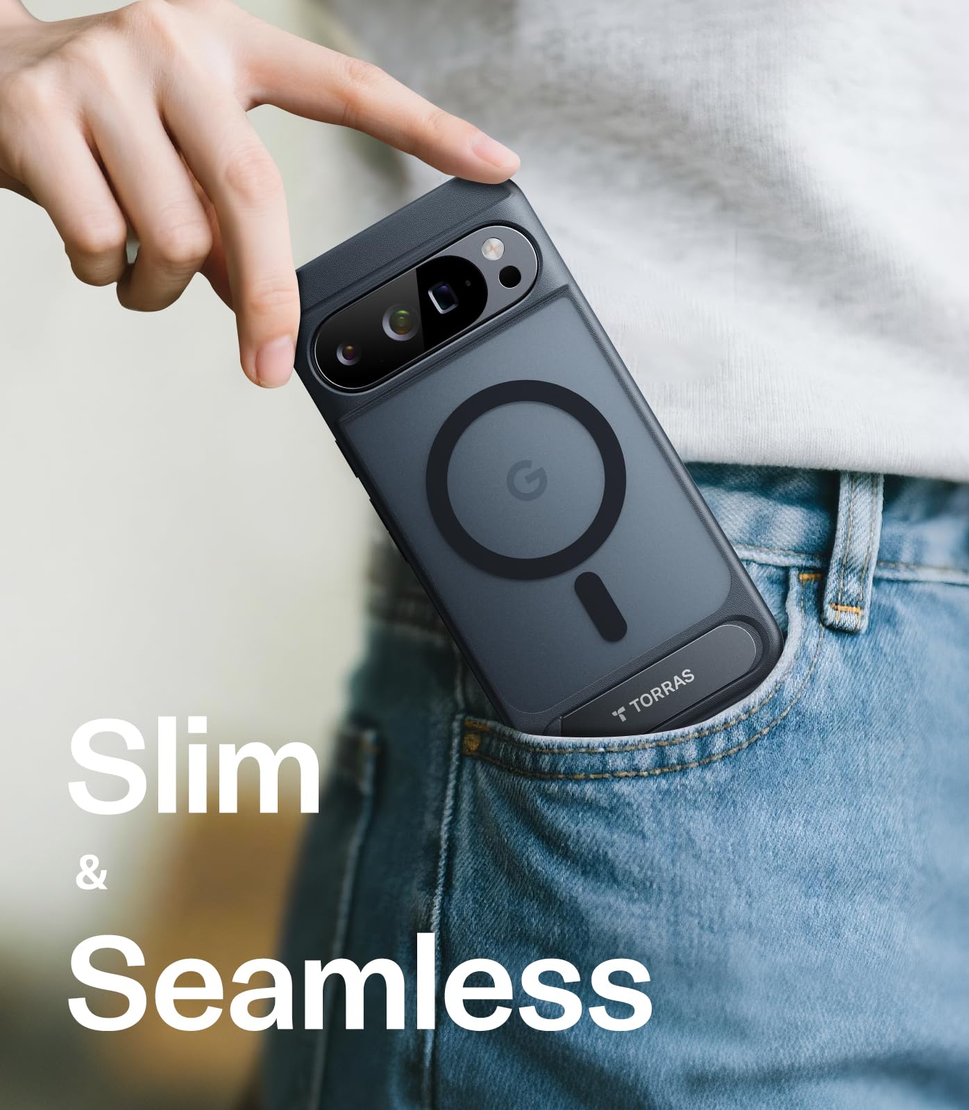 TORRAS Magnetic & Stand for Google Pixel 10 Pro Case/Pixel 10 Case, Fit for MagSafe & Pixelsnap, Mil-Grade Protection, Slim Fit for Pixel 10/10 Pro Phone Case with Flush Kickstand, Translucent Black - Image 7