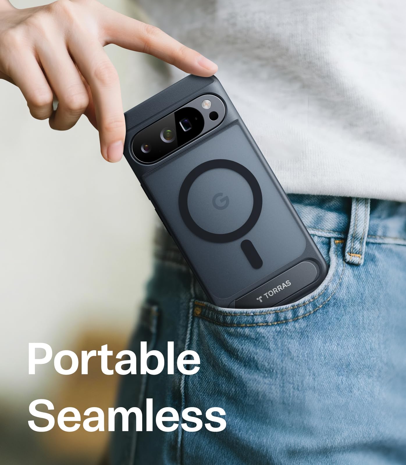 TORRAS Magnetic & Stand for Google Pixel 10 Pro XL Case, Fit for MagSafe & Pixelsnap, Military Grade Drop Protection, Slim for Pixel 10 Pro XL Phone Case with Sturdy Kickstand, Translucent Matte Black - Image 7