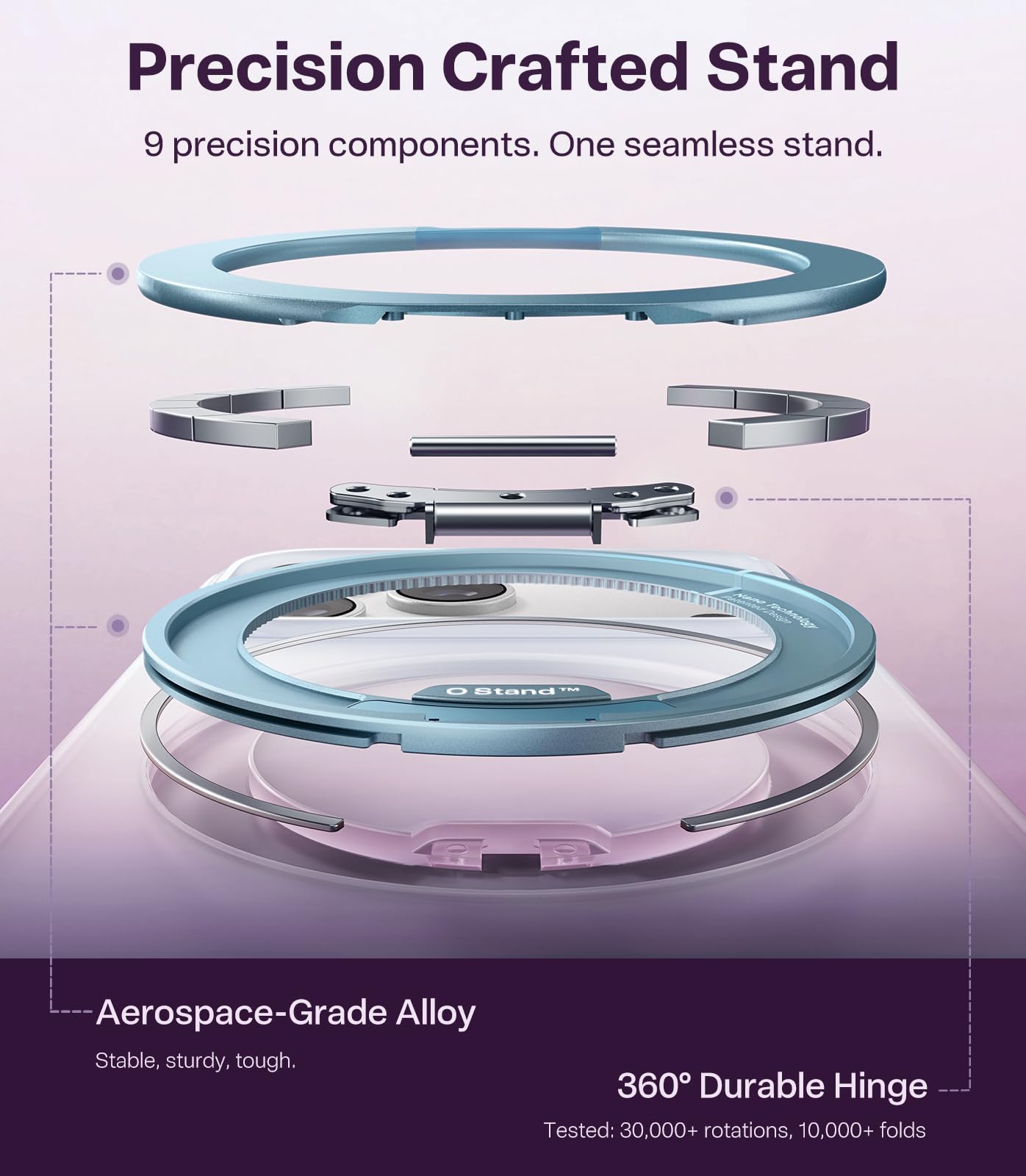 TORRAS O3 Air for iPhone 17 Pro Max Case with 360 Magnetic Stand, [Fit for MagSafe] [Military-Grade Protection] Slim Case for iPhone 17 Pro Max, 6.9", Dusk Haze Purple - Image 8