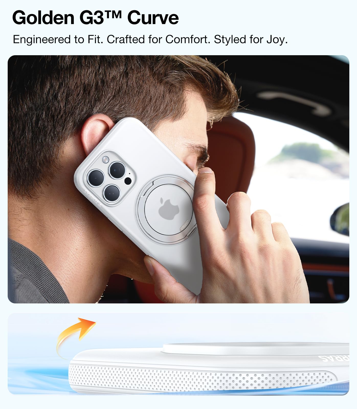 TORRAS O3 Fitness for iPhone 16 Pro Case Magnetic Stand, Fit for MagSafe, 360 Rotatable Stable Stand, Camera Control Button, Military-Grade Shockproof, Slim & Sleek, Glacier White Translucent - Image 6