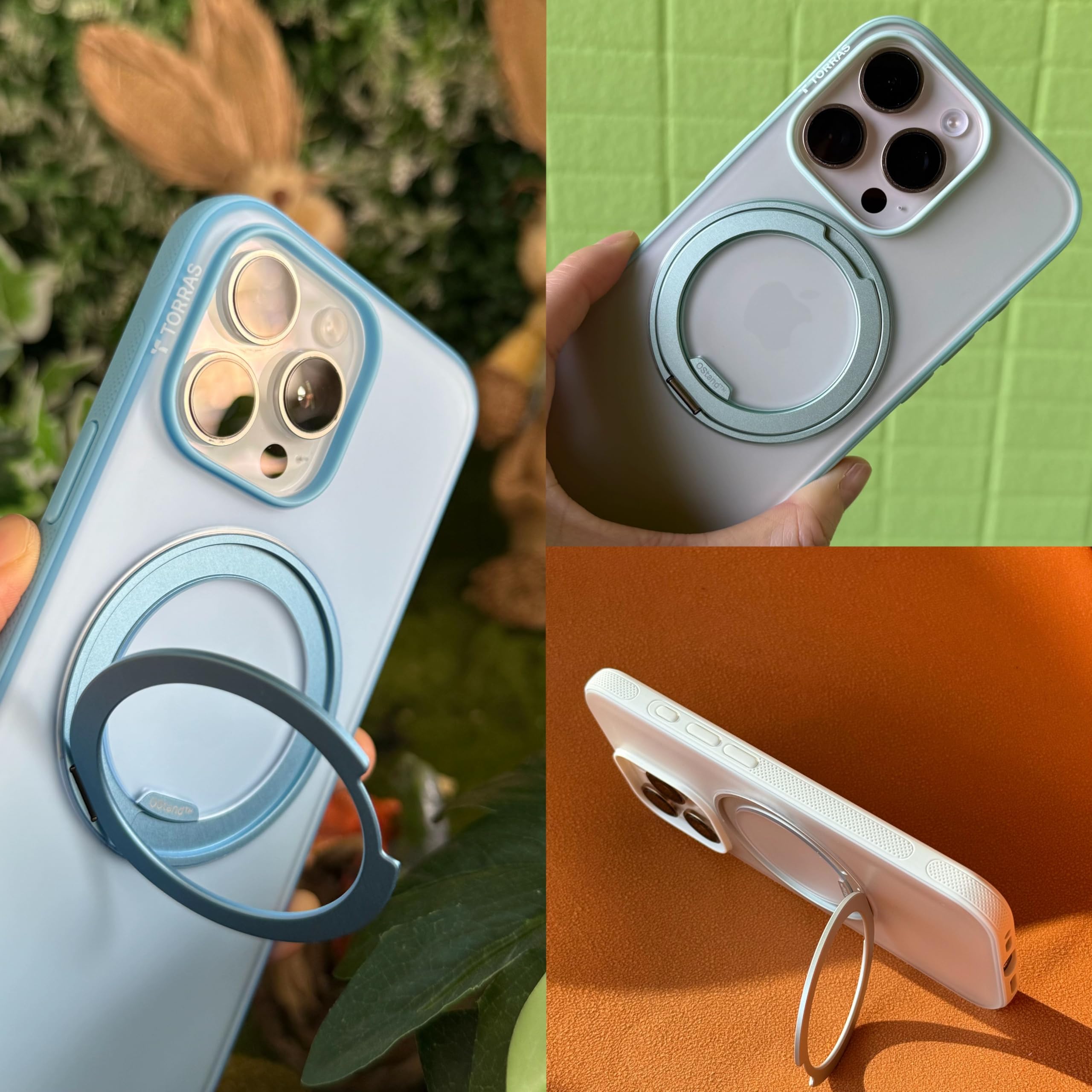 TORRAS O3 Fitness for iPhone 16 Pro Case Magnetic Stand, Fit for MagSafe, 360 Rotatable Stable Stand, Camera Control Button, Military-Grade Shockproof, Slim & Sleek, Mint Green Translucent - Image 7