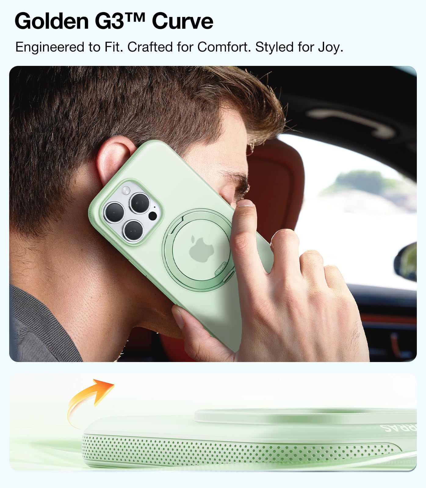 TORRAS O3 Fitness for iPhone 16 Pro Case Magnetic Stand, Fit for MagSafe, 360 Rotatable Stable Stand, Camera Control Button, Military-Grade Shockproof, Slim & Sleek, Mint Green Translucent - Image 6