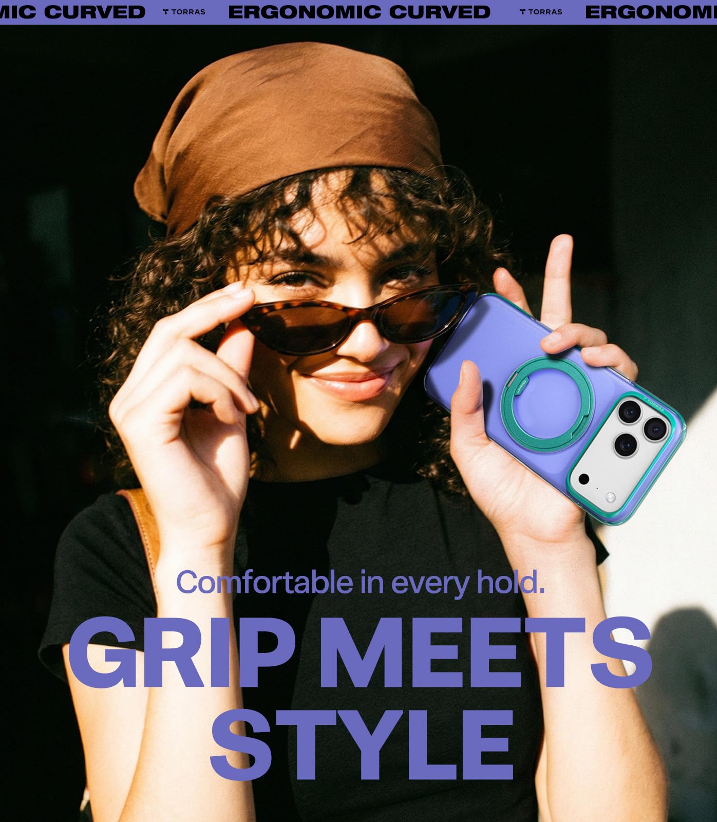 TORRAS O3 Hue for iPhone 17 Pro Case,4X Military-Grade Air Drop Protection with Shockproof Airbag Bumper,360 Strong Magnetic Stand Compatible with MagSafe,Colorblock Aesthetic 6.3 inch,Indigo Blue - Image 5