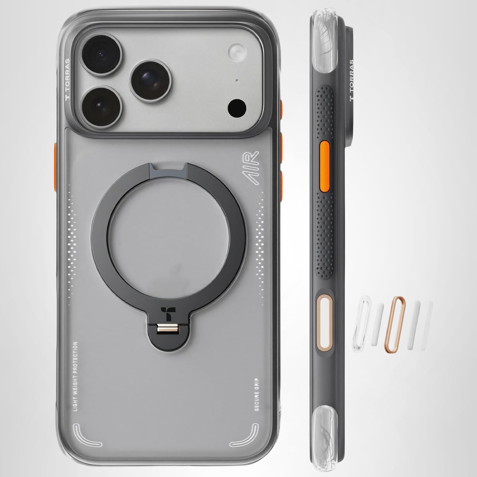 TORRAS Ostand Q3 Air for iPhone 16 Pro Case 6.3'' with Real Airbags, Fit for MagSafe, 360 Magnetic Stand, Camera Control Button, Mil-Grade Protection, Shockproof & Stylish Case for iPhone 16 Pro,Black - Image 9