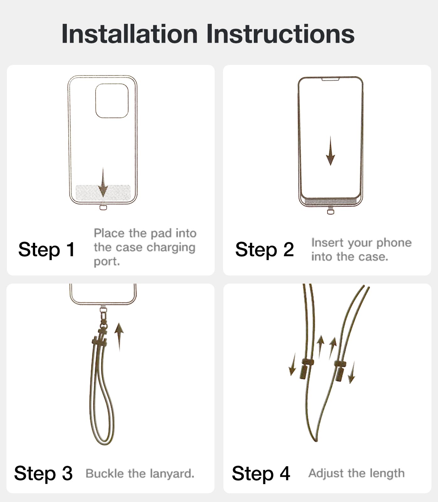 TORRAS Phone Lanyard Crossbody with 2 Phone Tabs, Adjustable Anti Theft Phone Strap for All Phones, Premium Metal Buckles, Skin-Friendly, Universal Cell Phone Neck lanyard for Travel Essentials, Black - Image 9