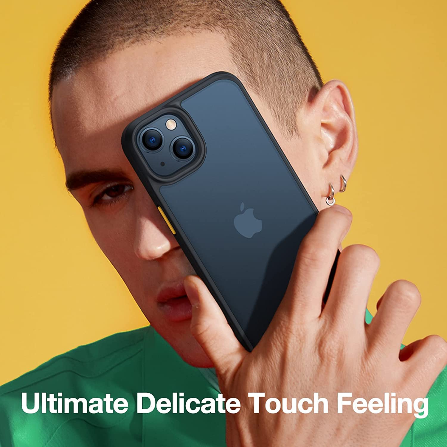 TORRAS Shockproof Designed for iPhone 13 Mini Case, 10 FT Military Drop Protection Translucent Hard PC Back with Soft Edge Protective Slim 13 Mini Phone case, Matte Black - Image 8