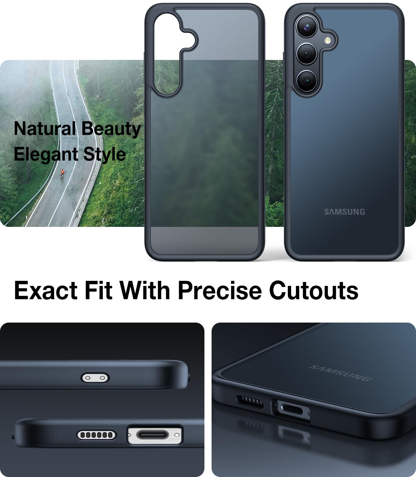 TORRAS Shockproof for Samsung Galaxy S24 Case 6.2", 12FT Military Grade Drop Tested, Translucent Matte Hard Back & Soft Edge Thin Slim Protective Galaxy S24 Case 5G Guardian Series, Black - Image 5