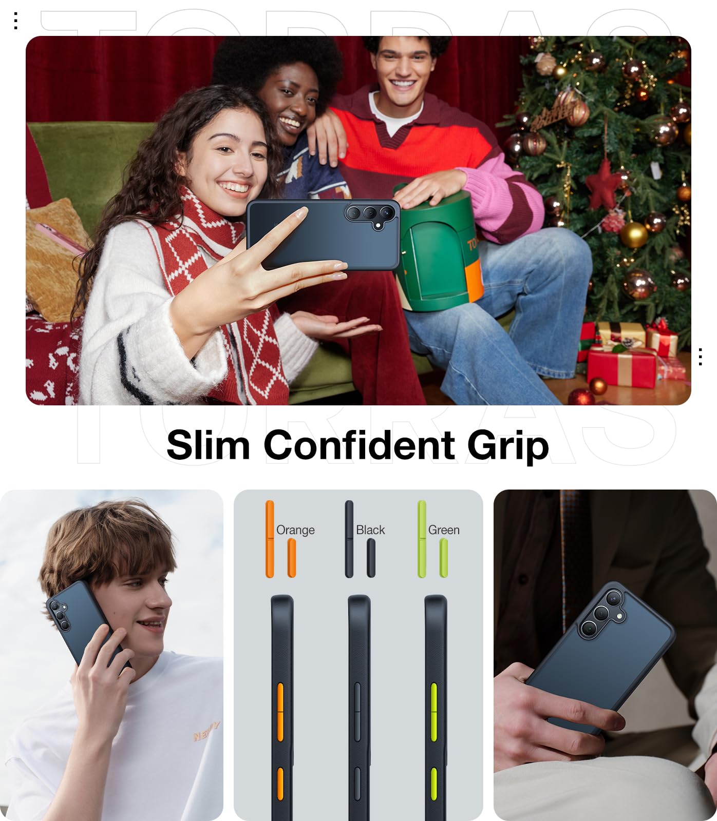 TORRAS Shockproof for Samsung Galaxy S24 Case 6.2", 12FT Military Grade Drop Tested, Translucent Matte Hard Back & Soft Edge Thin Slim Protective Galaxy S24 Case 5G Guardian Series, Black - Image 6