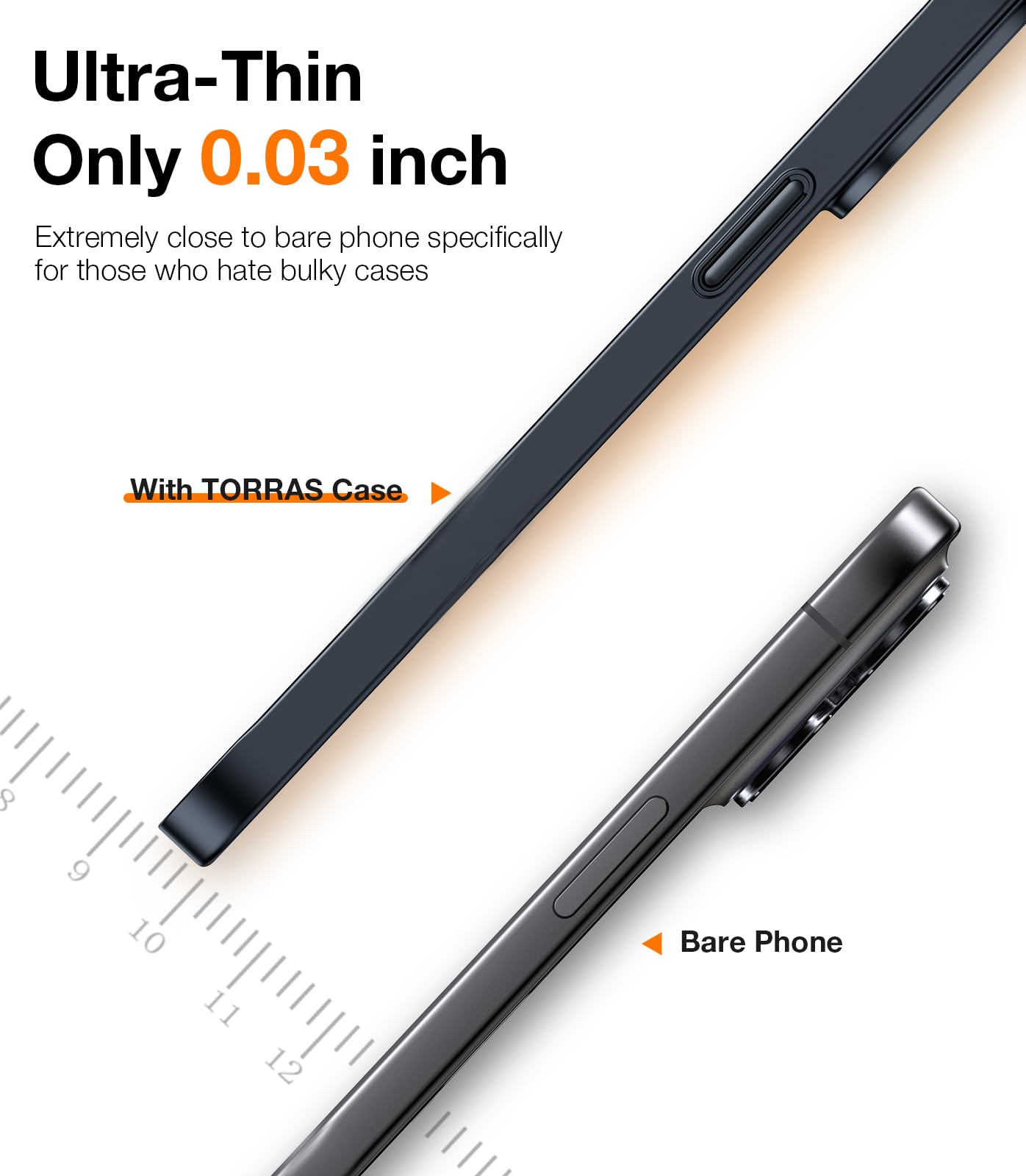 TORRAS Slim Fit Designed for iPhone 15 Pro Max Case 6.7 inch, Ultra-Thin 15 Pro Max Case 2023, Lightweight Hard PC Cover Phone Cases for iPhone 15 ProMax Case Matte Black, OriginFit - Image 3