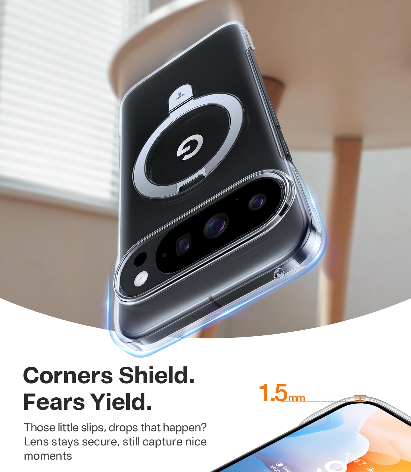 TORRAS Slim for Google Pixel 10 Pro XL Case Clear, Fit for MagSafe, Open Edge Frame, Phone Case for Pixel 10 Pro XL with Stand, Ultra Thin Minimalist, Never Yellowing, Shockproof Corner Cover, Clear - Image 6