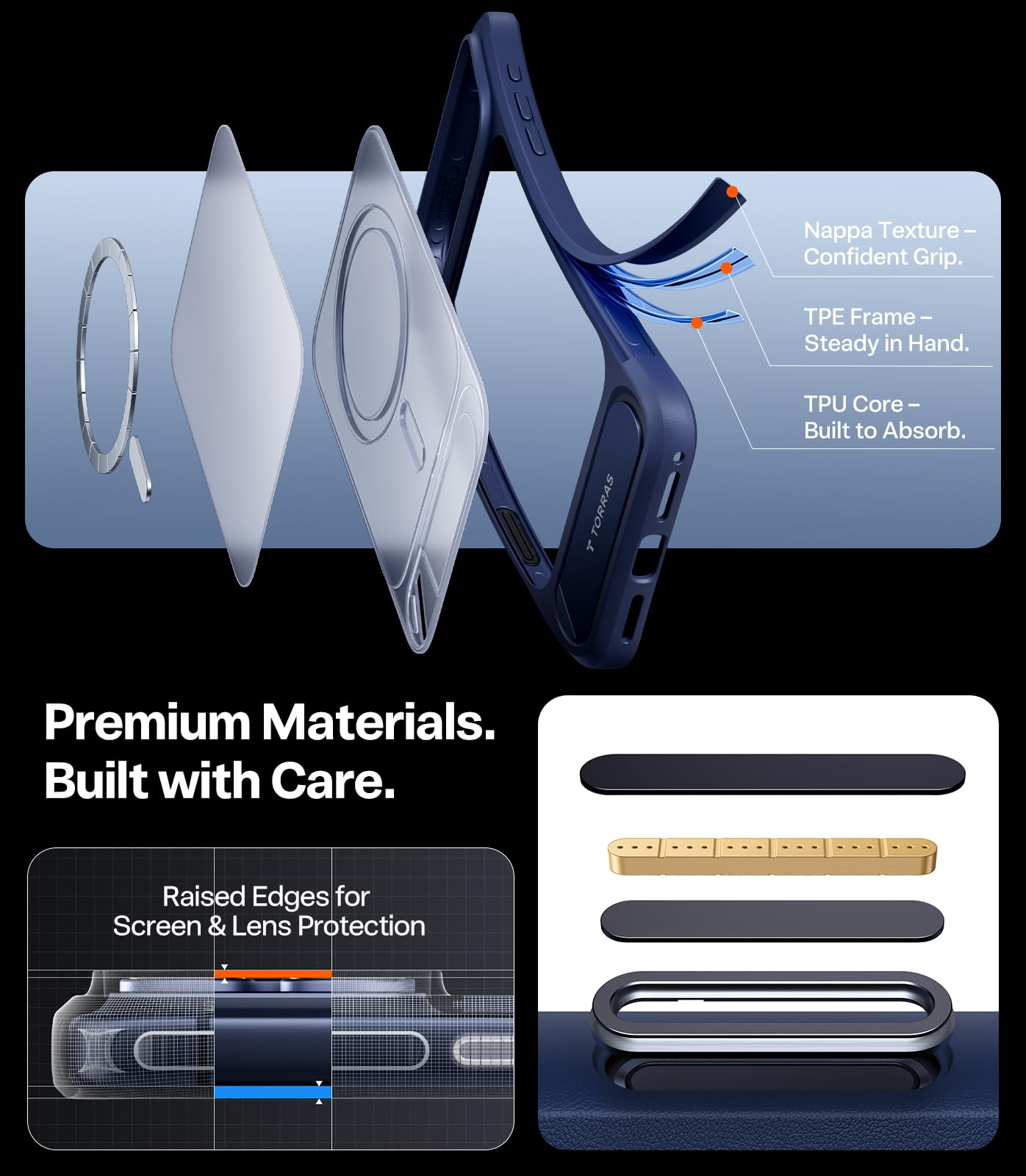 TORRAS Strong Magnetic & Seamless Stand for iPhone 17 Pro Max Case, Fit for MagSafe, Military Grade Drop Protection, Invisible Adjustable Kickstand, Camera Control Button, Translucent Matte Deep Blue - Image 6