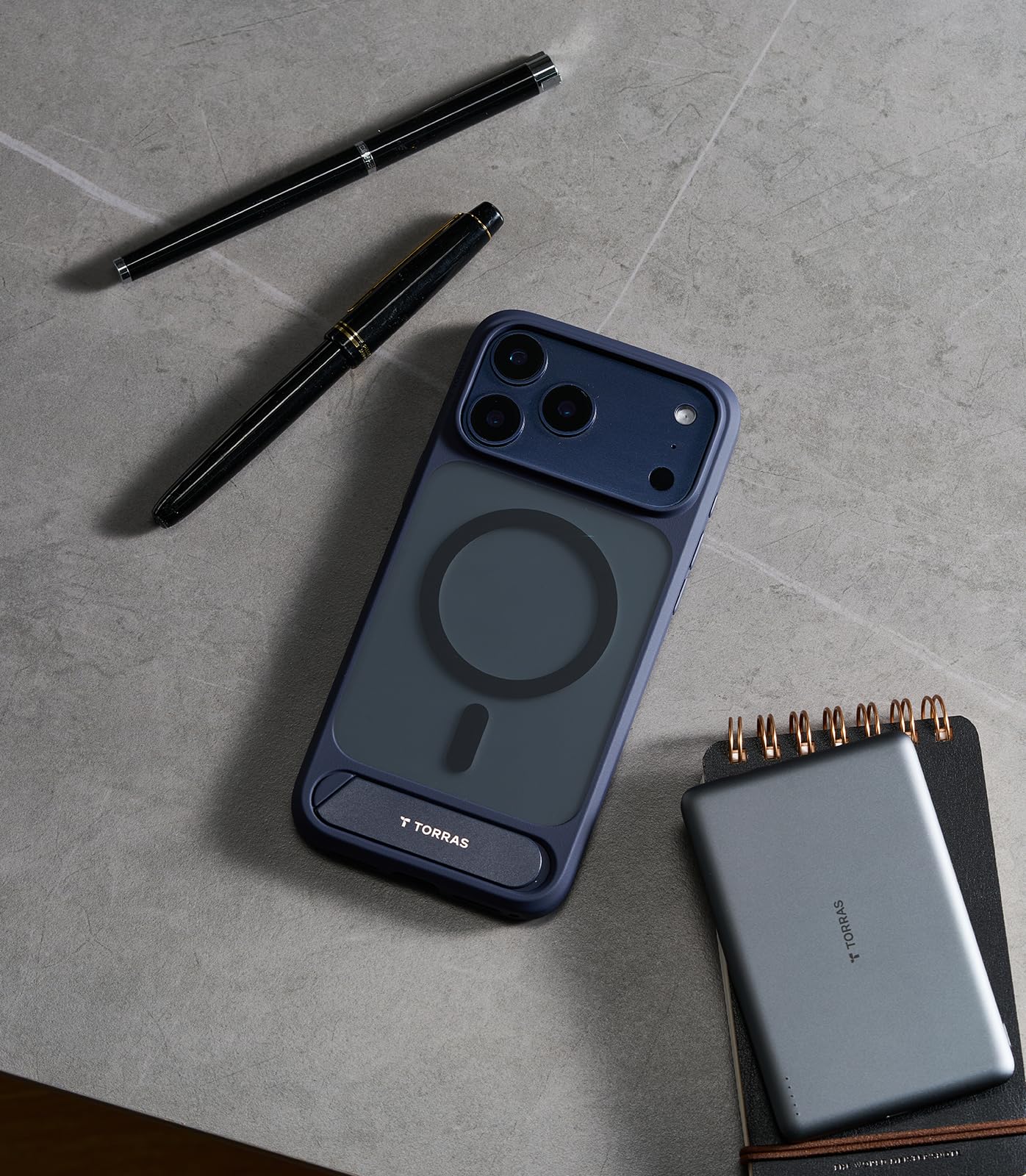 TORRAS Strong Magnetic & Seamless Stand for iPhone 17 Pro Max Case, Fit for MagSafe, Military Grade Drop Protection, Invisible Adjustable Kickstand, Camera Control Button, Translucent Matte Deep Blue - Image 8