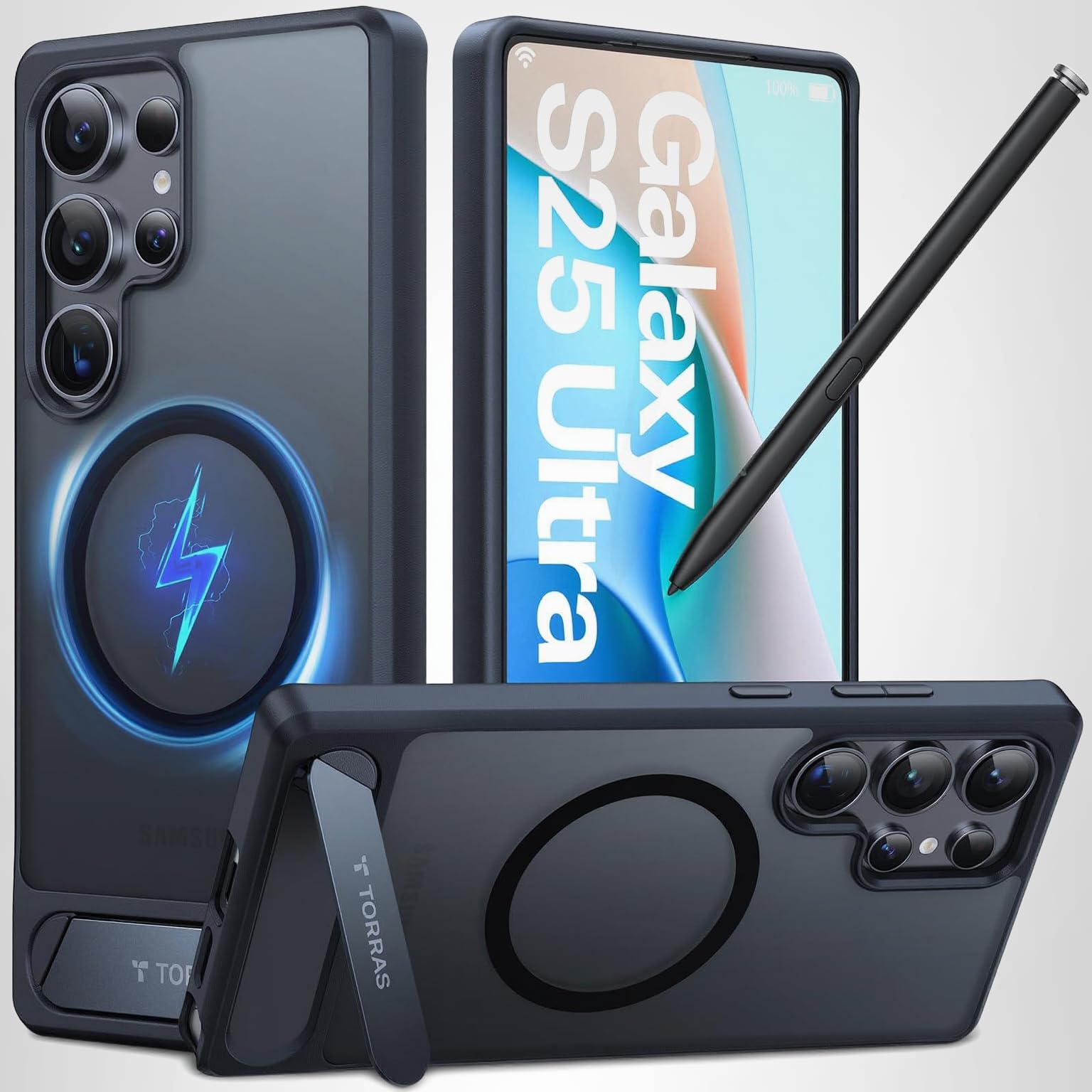 TORRAS Strong Magnetic & Seamless Stand for Samsung Galaxy S26 Ultra Case, Fit for MagSafe, Mil-Grade Drop Protection, Kickstand for Samsung Galaxy S26 Ultra Case, Translucent Back/Black Edge - Image 9