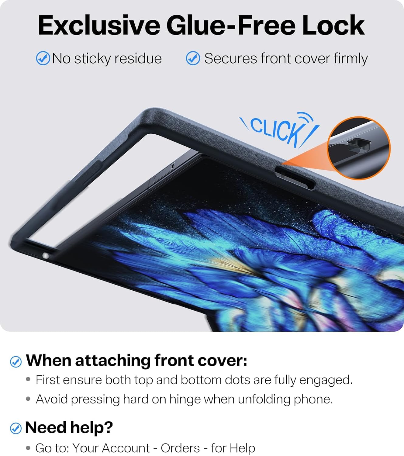 TORRAS Upgraded Magnetic Shockproof for Samsung Galaxy Z Fold 7 Case with Screen Protector, Fit for MagSafe, 4X Military Grade Hinge Protection, Translucent Slim Case for Samsung Z Fold 7, Black - Image 9